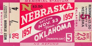 1957 Nebraska vs. Oklahoma Football Ticket Art